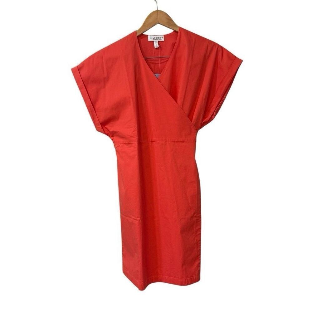 Coolibar Dress Womens Size L Wrap Sunny Isles Short Sleeve UPF Casual